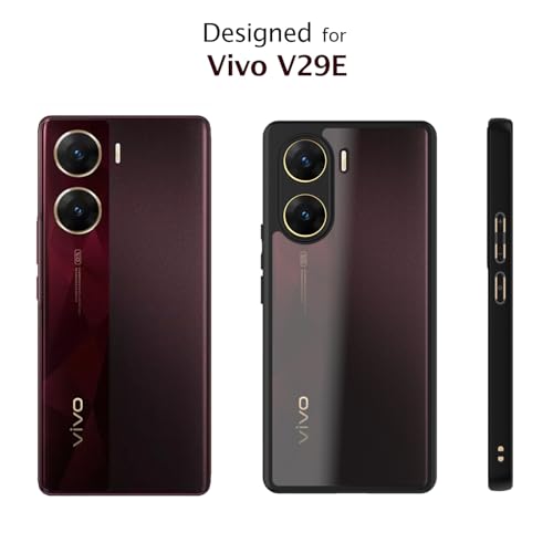 Image of KAPAVER Hybrid Series Back Cover Case Compatible with Vivo V29e (Black)
