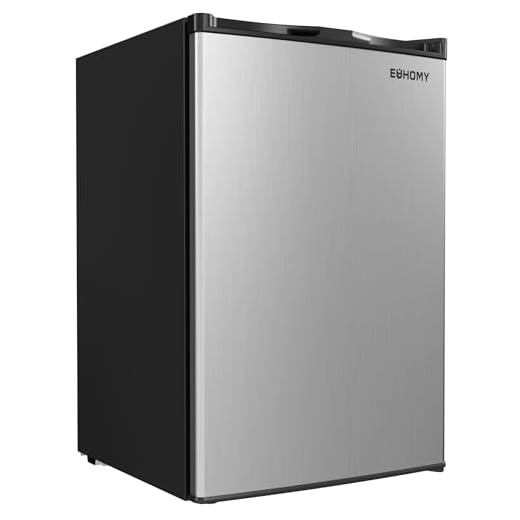 EUHOMY Upright freezer, 3.0 Cubic Feet, Single Door Compact Mini Freezer with Reversible Stainless Steel Door, Small freezer for Home/Dorms/Apartment/Office, Silver