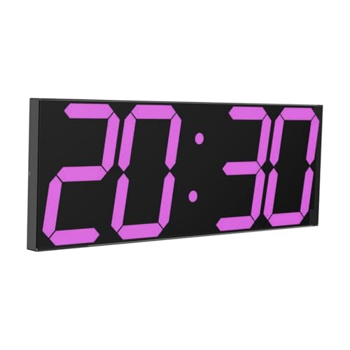 Image of CHKOSDA LED Large Digital Wall Clock, Oversize Wall Clock with 6 inch Numbers, Remote Control Count up /Countdown Timer Clock, Auto Dimmer, Big Calendar and Thermometer(Purple)