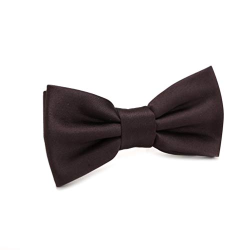 Fortunatever Boys Solid Pre-Tied Bow Ties,Truffle Brown Adjustable Tuxedo Bowtie For Boy With Multiple Colors (11''-18'') #TOP19
