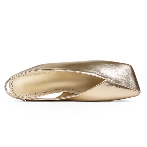 Women's Slingback Flats Fashion Comfortable Casual Work Flats for Women Elegant Square Toe Shoes3