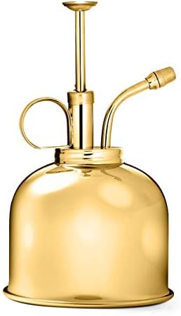 CKB LTD Polished Solid Brass Water Mister 300ml Vintage Style Premium Classic Indoor Sprayer Bottle Decorative Metal Plant Mister with Top Pump Watering Pumpkin For Air Plants, Orchids & More