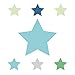 Produktbild anna wand Bordüre selbstklebend Stars 4 Boys Türkis/Grün/Grau - Wandbordüre Kinderzimmer/Babyzimmer mit Stern-Motiven - Wandtattoo Schlafzimmer Mädchen & Junge, Wanddeko Baby/Kinder