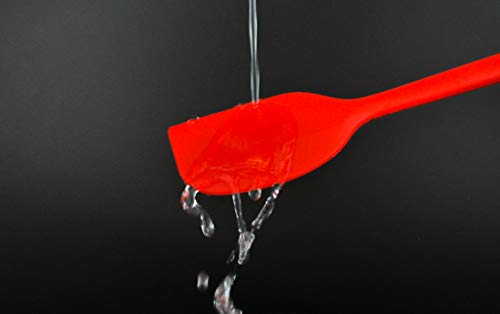Silcony Set Of 4 Pure Silicone Spatulas Spoon Pastry Basting Brush Heat Resistant (11"-8.4") (4, Spatula Set - Red) #TOP5