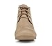 CITYCLASSIFIED “REX” ~ Women Lace Up Rounded Toe Low Wedge Ankle Boot (Natural Imsu, 7.5)