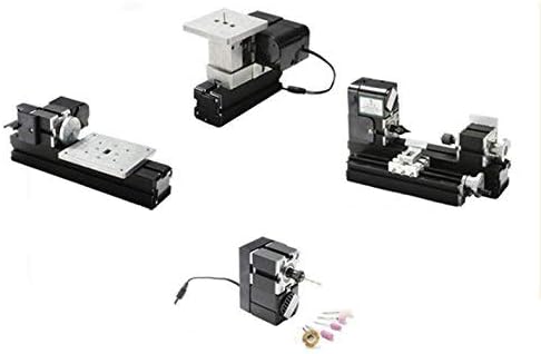 Mini Metal 4 in 1 Lathe 24W 12000rpm Mini DIY Lathe Kit Didactical Metal DIY Lathe Kit for Students DIY Works Gift for Children‘s Gift