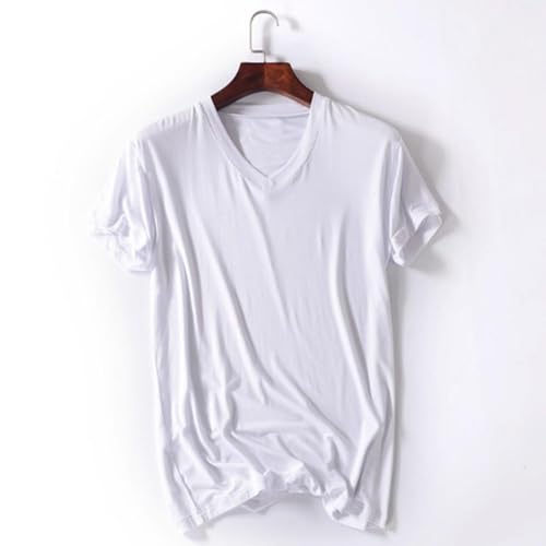 Men's Short Sleeve Crew Neck Shirt Pajama, Solid Cotton Loose Fit T-Shirt Casual Top, Relaxed Summer Unisex Sleepwear3