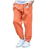 [Bhmobp] ロングパンツ キッズ 男の子 女の子 子供服 長ズボン 夏 ジョガーパンツ ガールズ 薄手 通気性 快適 イージーパンツ ボーイズ 虫よけ 無地 シンプル ウエストゴム 裾ゴム カジュアル ボトムス 通園 通学 アウトドア