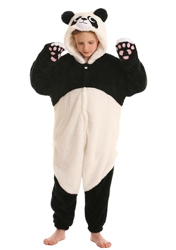 Magicmode Kids Panda Onesie Pajamas Soft Flannel Halloween Cosplay Costumes for Boys Girls