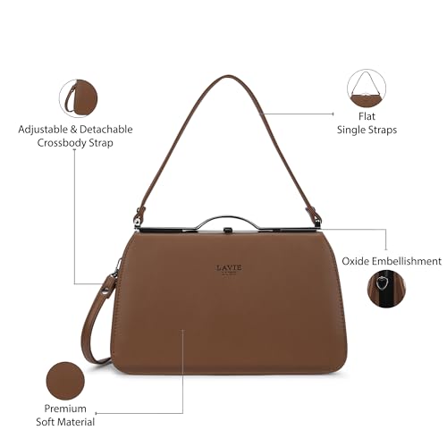 Image of Lavie Luxe Women's Book Satchel Frame Satchel Handbag | Satchel Bag for Work | Ladies Purse | Stylish Shoulder Bag | Gift For Women