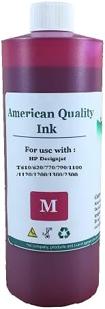 Vivid Colors Magenta Pint 500ml Bulk Ink Refill Bottle H 72 Magenta C9372A Refill Ink for use with HP72 Designjet T610/620/770/790/1100/1120/1200/1300/2300 Printer