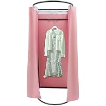 Removable Portable Stable Privacy Dressing Room Mall Simple Changing Room with Blackout Blinds & Hooks Clothing Store Fitting Room for Exhibition & Home & Shopping Center Pink