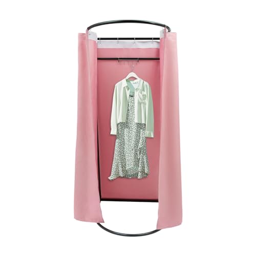 ATOLOMOTOR Portable Fitting Room with Shading Curtain for Clothes Store