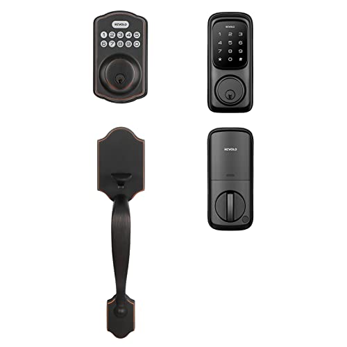 Revolo Electronic Keypad Deadbolt, Front Door Handle Sets, Bhma Certified, Auto Lock, Easy To Install, Matte Black (Re001-2 & Re002-2) #TOP21