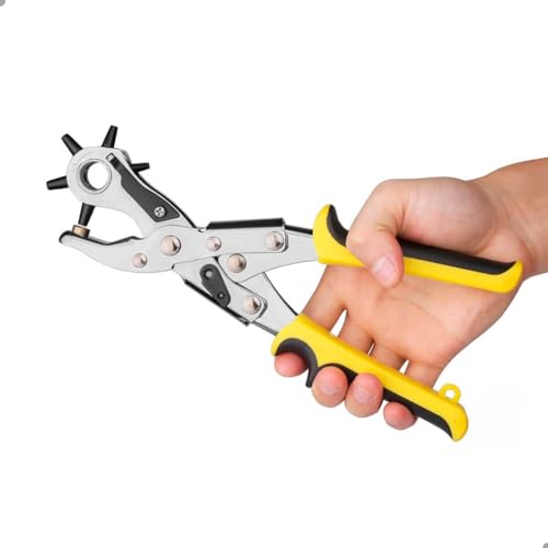 Alicate Vazador Profissional de 6 Furos, 22,8 cm, para Artesanato em Couro