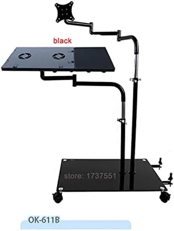 OK610 OK611 Bedside Moving Laptop Stand Adjustable Sofa Computer Monitor Holder Mount +Keyboard Holder Rotating Laptop Table (Color : DL-OK610W)