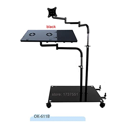 OK610 OK611 Bedside Moving Laptop Stand Adjustable Sofa Computer Monitor Holder Mount +Keyboard Holder Rotating Laptop Table (Color : DL-OK611B)