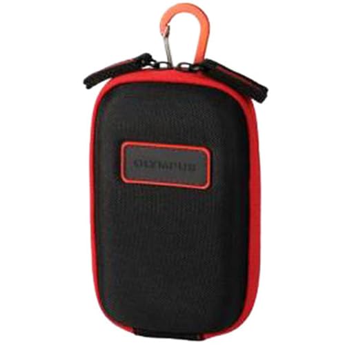 OM SYSTEM OLYMPUS CSCH-107 Carabine Hook Camera Case (Black with Red Trim) for TG-Series Cameras