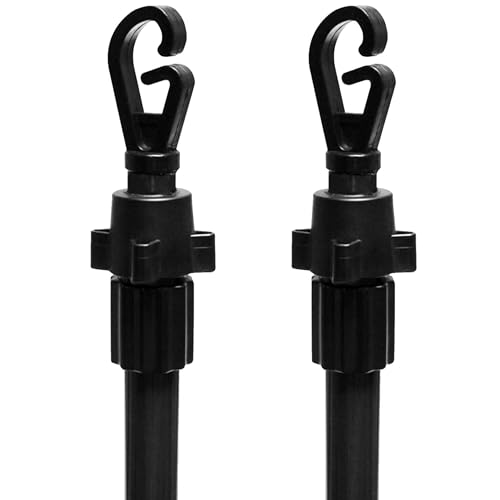 2.4M Telescopic Washing Line Prop Pole Metal Clotheslines Heavy Duty Home Garden Laundry Support Drying Line Poles Dry Clothes Drying Airer Washing Pole Extenedable to 2.4M Black Pack of 2