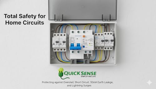 Image of Quick Sense QS-CB01 Dual Pole 63A MCB Circuit Breaker with Leakage Protection | Overload & Short Circuit Safety | for Home, Office & Industrial Electrical Panels