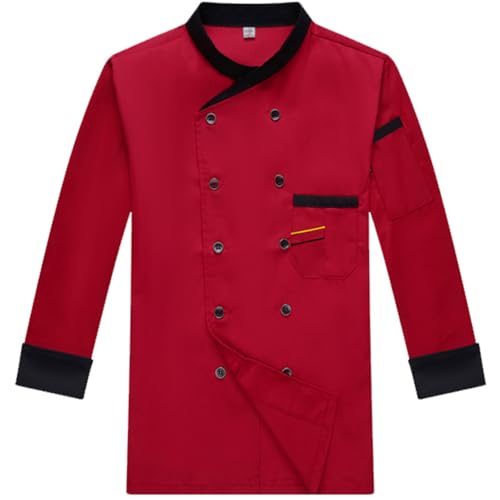 Chef Jacket for Men Unisex Chefs Coat Work Jackets for Men Women Long Sleeve Cook Shirts Restaurant Kitchen Food Service Uniform