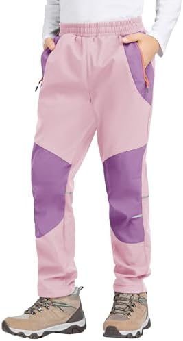 Zoofly Kinder Softshellhose Schneehose Warm Outdoorhose Wanderhose Kinder Skihose Thermohose Jungen Mädchen Gefüttert Trekkinghose Outdoor Hose