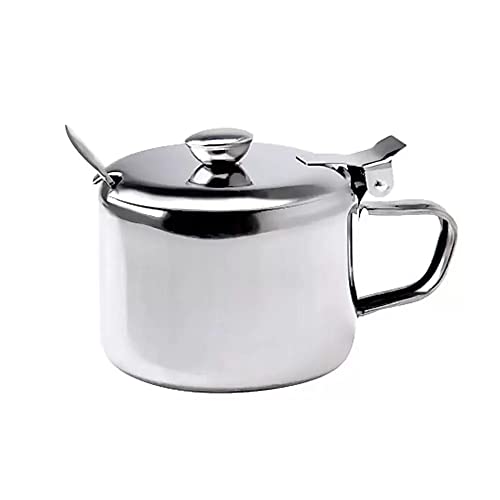 Açucareiro Inox De Mesa Pequeno Com Tampa Colher Alça - Clink