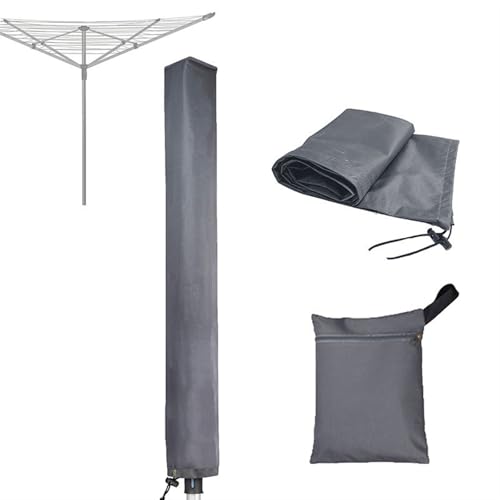 ZXINGCHI Rotary Clotheslines Cover 600D Oxford Fabric, Lightweight Rotary Airer Cover with Storage Bag All-Season Clothesline Protector(Gray,71x6x6inch)