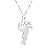 LHJHZDJC Collar con dije de mano de esqueleto para Halloween, colgante de garra de esqueleto, corte láser, para joyería, regalo de calle, accesorio para hombres y mujeres, regalo casual