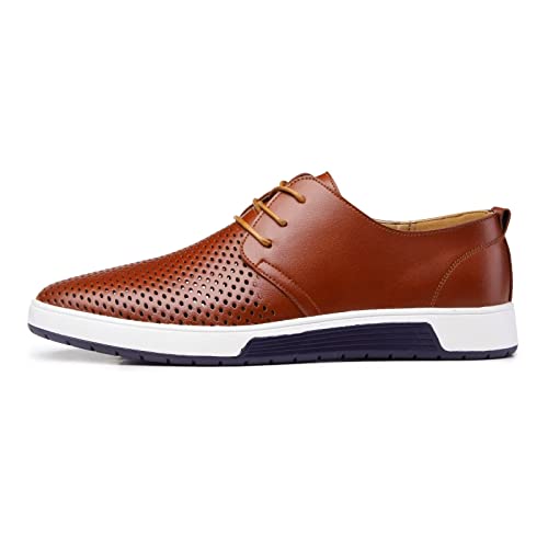 Bsrot Men's Casual Oxford Shoes Lace-Up Dress Shoes Comfortable Fashion Sneakers Brown 10Us #TOP4