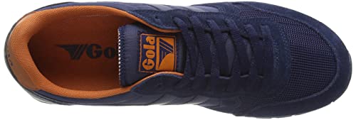 Image of Gola Men's Daytona Trainers, Navy Ash Moody Orange, 7 US