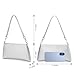 Valleycomfy Women Clutch Purses Ladies Pu Leather Evening Bag Shoulder Bag Handbag for Party/Wedding/Cocktail/Prom/Club, Silver