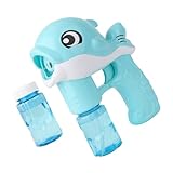 CORHAD Elektrische Seifenblasenpistole Delfin mit LED Licht und Musik Tragbarer Cartoon Bubble Blower Sicherer Langlebiger Inkl Flaschen Seifenblasenlösung für Sommerparty und Outdoor