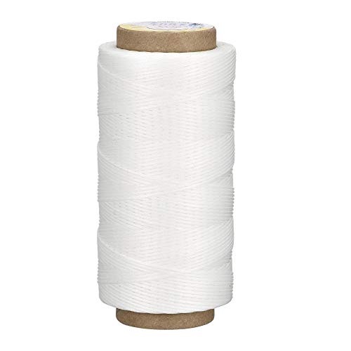 Fil à coudre en cuir blanc cordon polyester ciré 1mm couture manuelle 180m