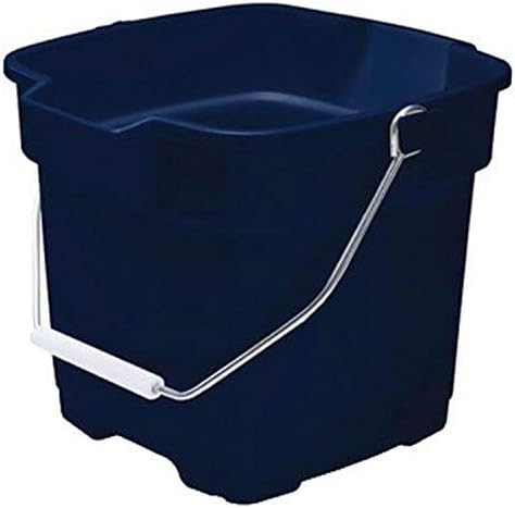 Rubbermaid Roughneck Square Bucket, 15-Quart, Blue, Sturdy Pail Bucket Organizer Household Cleaning Supplies Projects Mopping Storage Comfortable Durable Grip Pour Handle