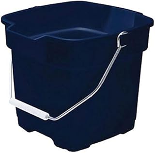 Rubbermaid Roughneck Square Bucket, 15-Quart, Blue, Sturdy Pail Bucket Organizer Household Cleaning Supplies Projects Mopping Storage Comfortable Durable Grip Pour Handle