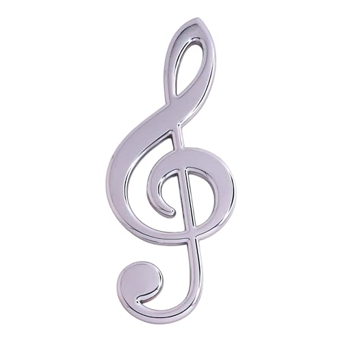 Emblema de coche cromado e insignia autoadhesiva de clave de sol musical
