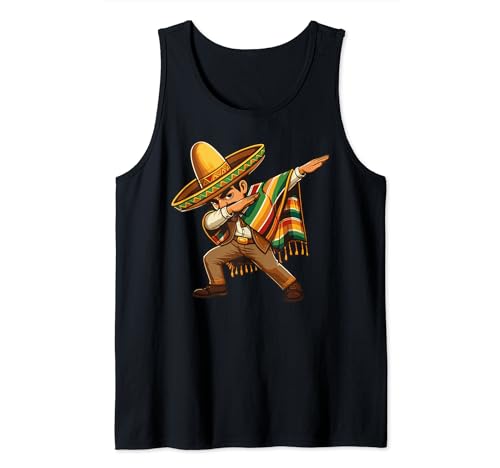 Dabbing Mexican Men Poncho Sombrero Cinco de Mayo Boys kids Débardeur