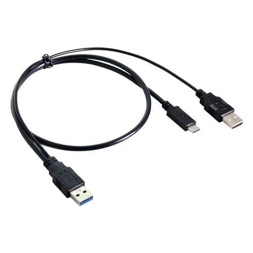 Cable USB-C tipo Y de potencia dual para laptop y disco duro miniatura 6