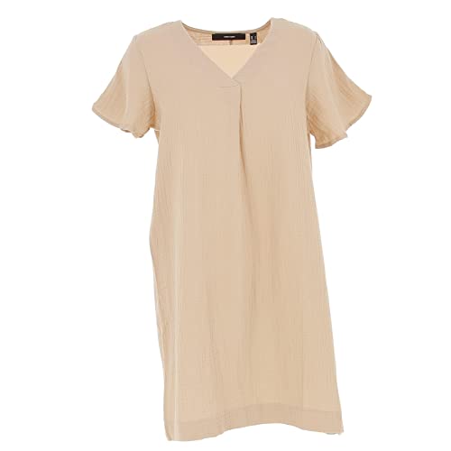 VERO MODA Damen Vmnatali Nia Short Dress WVN Kleid, Irish Cream, M EU