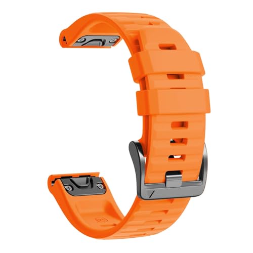Image of ANCOOL Compatible with Fenix 6X /7X Band 26mm Quickfit Soft Silicone Watch Band Replacement for Fenix 5X /Fenix 8 51mm /Fenix 5X Plus /Fenix 3 /Fenix 6X Pro /Descent Descent MK2i Smartwatches (Orange)