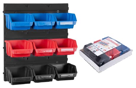 Patrol Group Werkstatt Wandregal Stapelboxen Schraubenbox Regalsystem 10tlg
