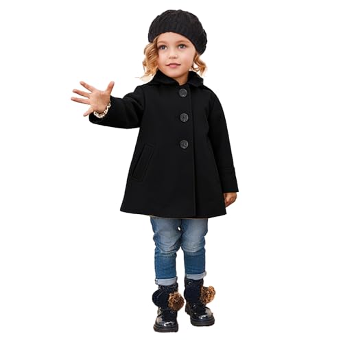 cenozo Abrigos para Niña,Chaqueta Niña Invierno con Bolsillos, Solapa Tipo Chaqueta,Botonadura Sencilla,Mangas Largas,Chaqueta Transicional para Niñas de 2 a 8 Años