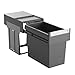 Produktbild Hailo Abfallsammler 3666911 | Single Box 24 Liter Einbau-Mülleimer | für Unterschränke ab 30 cm Breite | per Hand ausziehbarer Teleskopauszug | Anthrazit Solo Küchen-Abfalleimer mit Überauszug