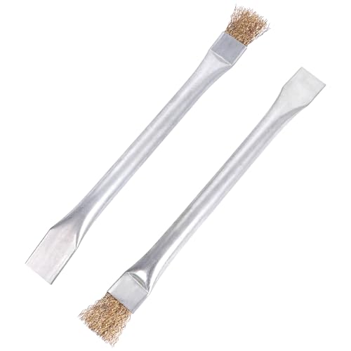 ACATMOON Professional Steel Wire Brush for Pellet Stove Cleaning, Steel Brush with Scraper, Metal Long Handle,Suitable for Removing residues (2)
