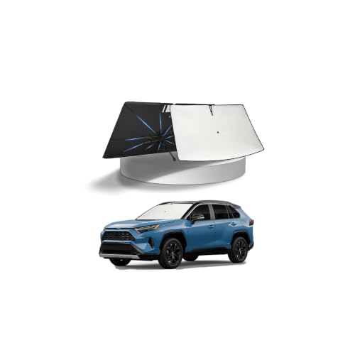 Image of KUST Sun Shade Umbrella for Toyota RAV4 2019-2025 2026 | Custom Fit Windshield Sunshade | Foldable Sunshade with Bendable Handle | Blocks Heat & UV Rays Keep Car Cool Sunshield