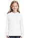 NUMYEAN Girls Long Sleeve Shirts SideSplit Crewneck T-Shirts for Girls Size 7-14 Years White