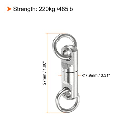 PATIKIL Fishing Heavy Swivel with Welding Ring, 5 Pack 485lb Copper Bearing Wind on Terminal Tackle, Silver - Image 2