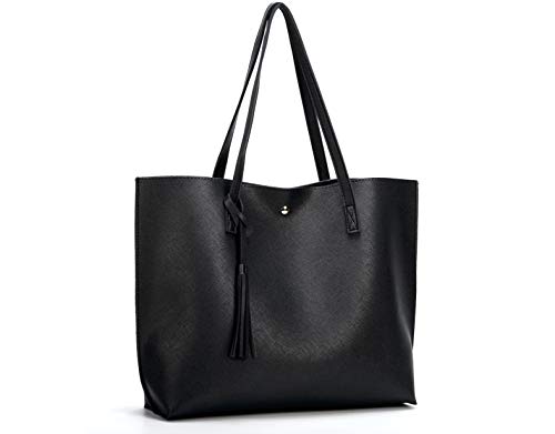Image of Women Tote Bags Top Handle Satchel Handbags PU Faux Leather Tote Bag with Tassel Shoulder Purse