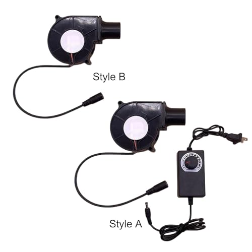Image of A BBQ Air Blower 12V DC Brushless Mini Fan for Grills Wood Charcoal Grill Fire Starter Outdoor Cooking High Speed Adjustable Speed Controller Style A